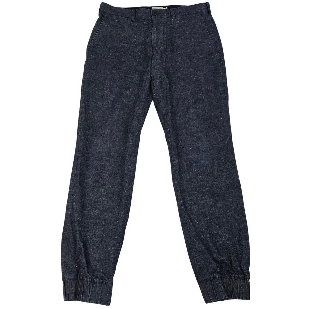 Club Monaco Men's Jogger Pants 30x32 Navy Blue Speckled Textured Chino Cuff Slim